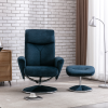 SC.Paddington Recliner Chair & Footstool in Deep Sea